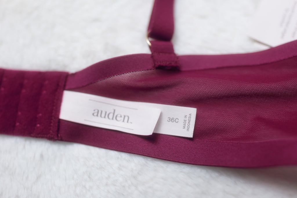 Auden 36C Unlined Demi Underwire Bra Dark Purple NEW