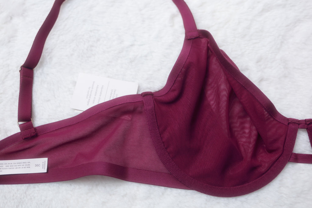 Auden 36C Unlined Demi Underwire Bra Dark Purple NEW