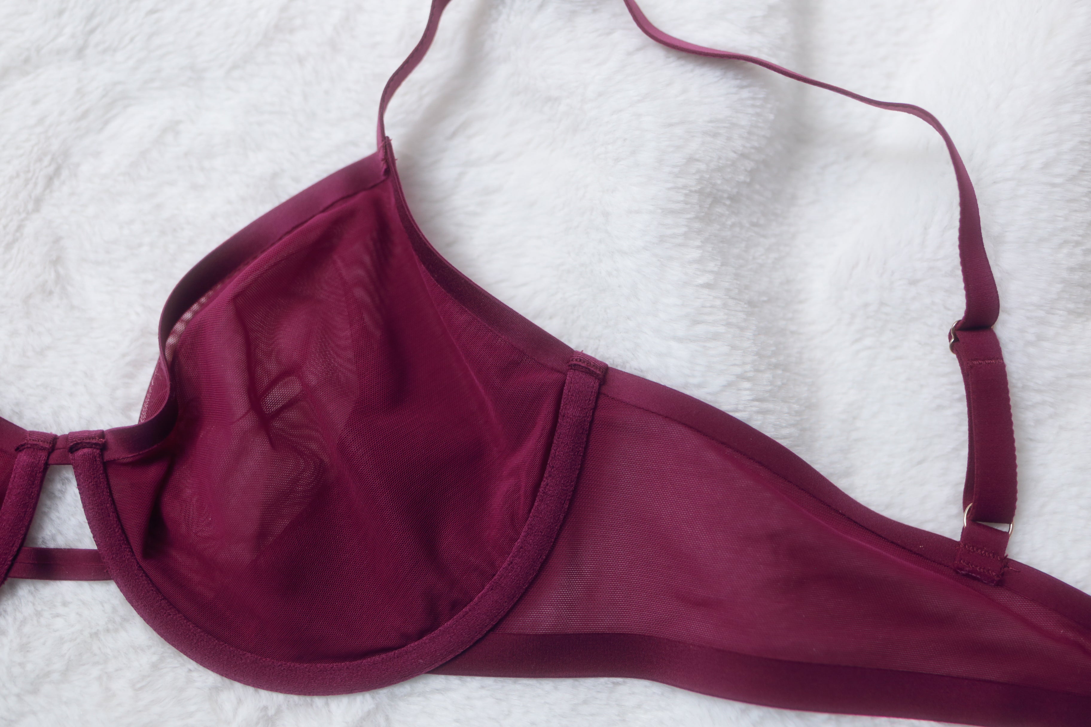 Auden 36C Unlined Demi Underwire Bra Dark Purple NEW