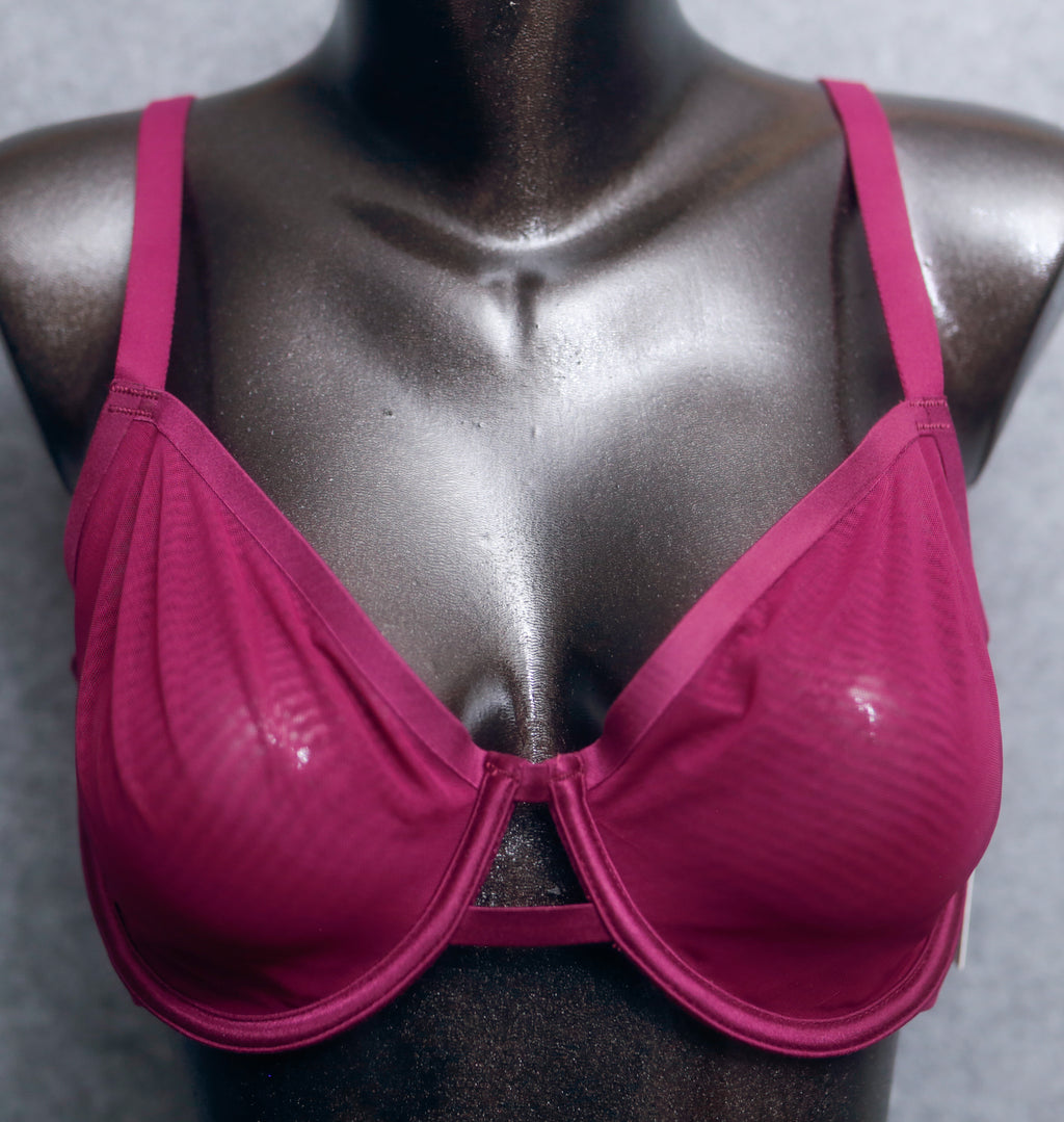 Auden 36C Unlined Demi Underwire Bra Dark Purple NEW