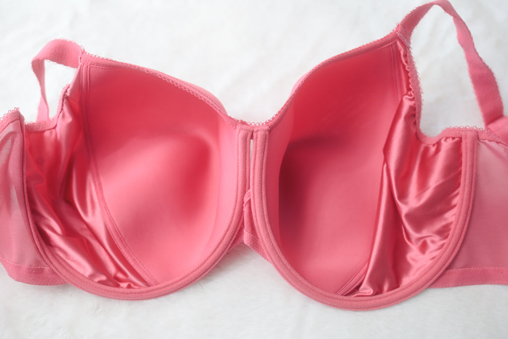 Elomi US 42K UK 42H EL4383 Charley Stretch Lace Plunge Underwire Full-coverage Bra Pink