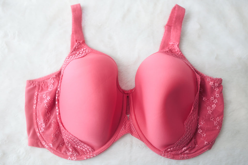 Elomi US 42K UK 42H EL4383 Charley Stretch Lace Plunge Underwire Full-coverage Bra Pink