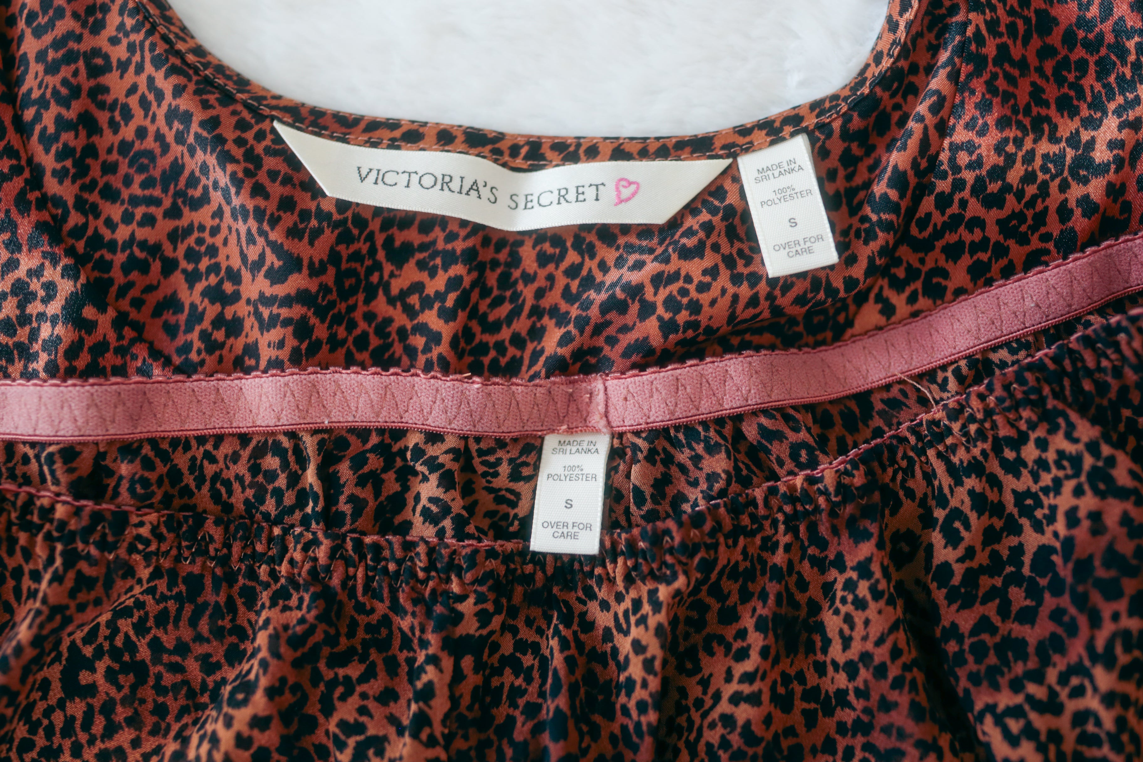 Victoria's Secret Vintage 90s Satin Sleep Top Shorts Set Leopard Cheetah Print Small