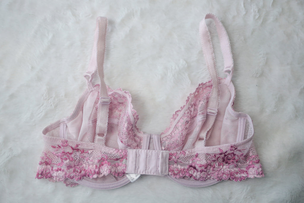 Wacoal 36D Embrace Lace 65191 Unlined Embroidered Underwire Bra Pink