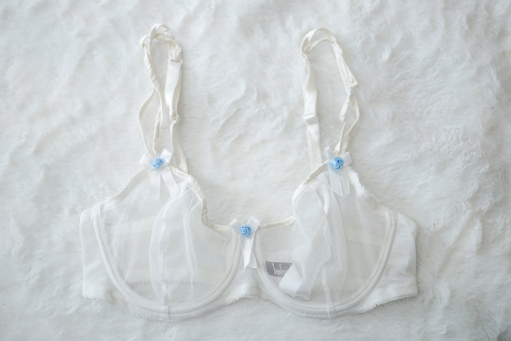 Jezebel 32D Demi Sheer Unpadded Bra White