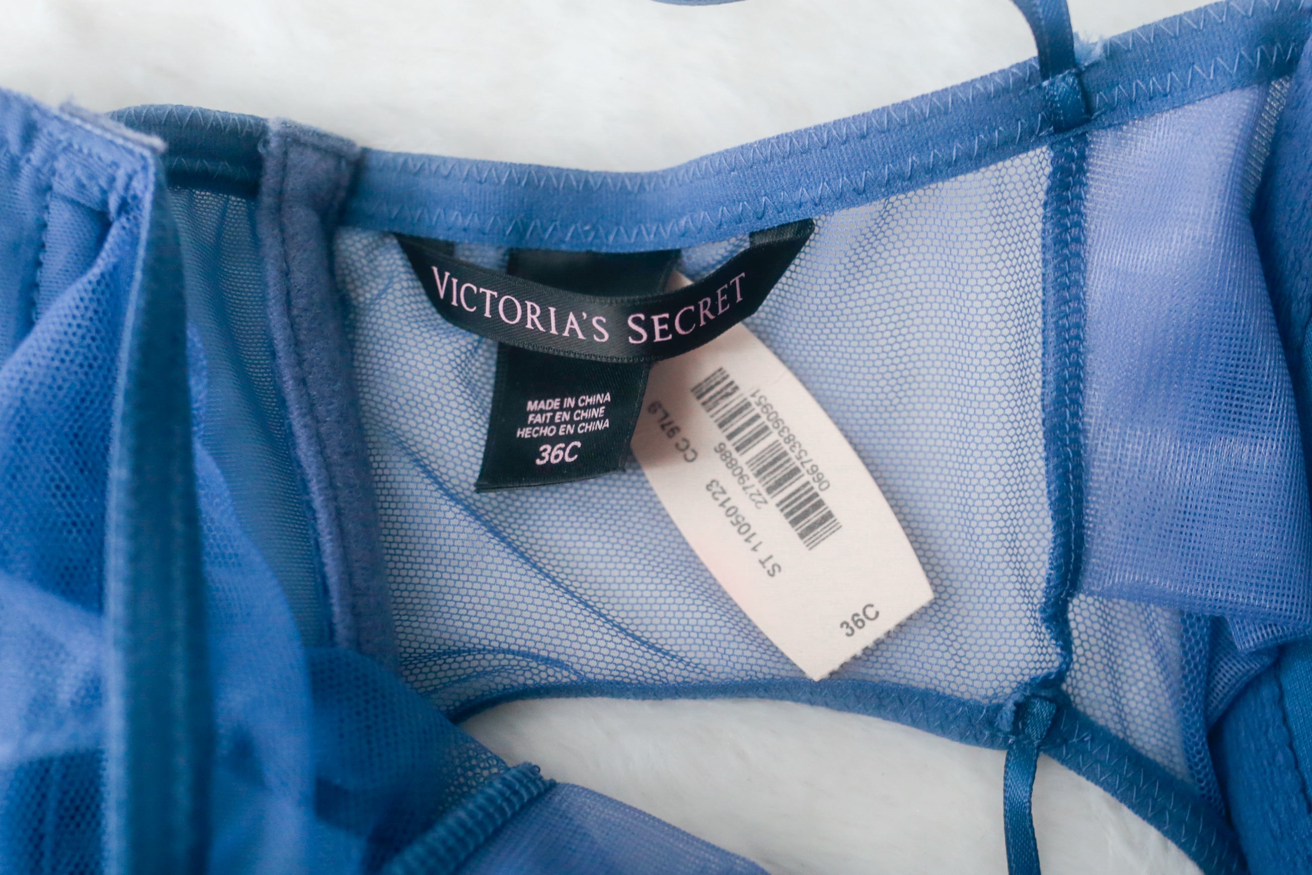 Victoria's Secret 36C Push-up Corset Bustier Lingerie Blue NEW