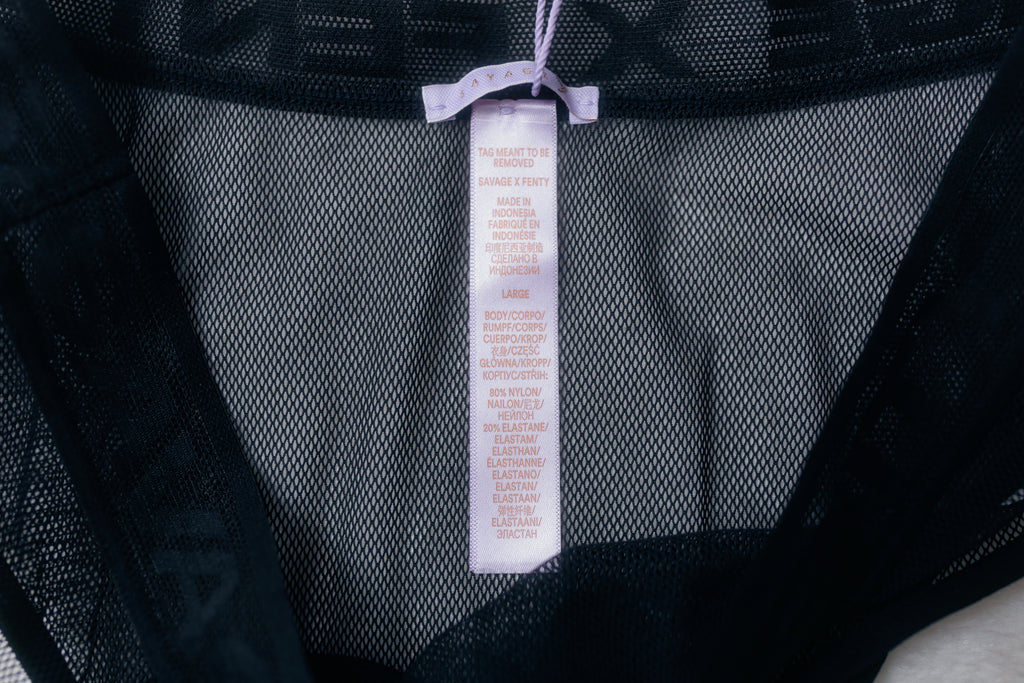Savage X Fenty Sheer Mesh Bikini Panties Large Black NEW