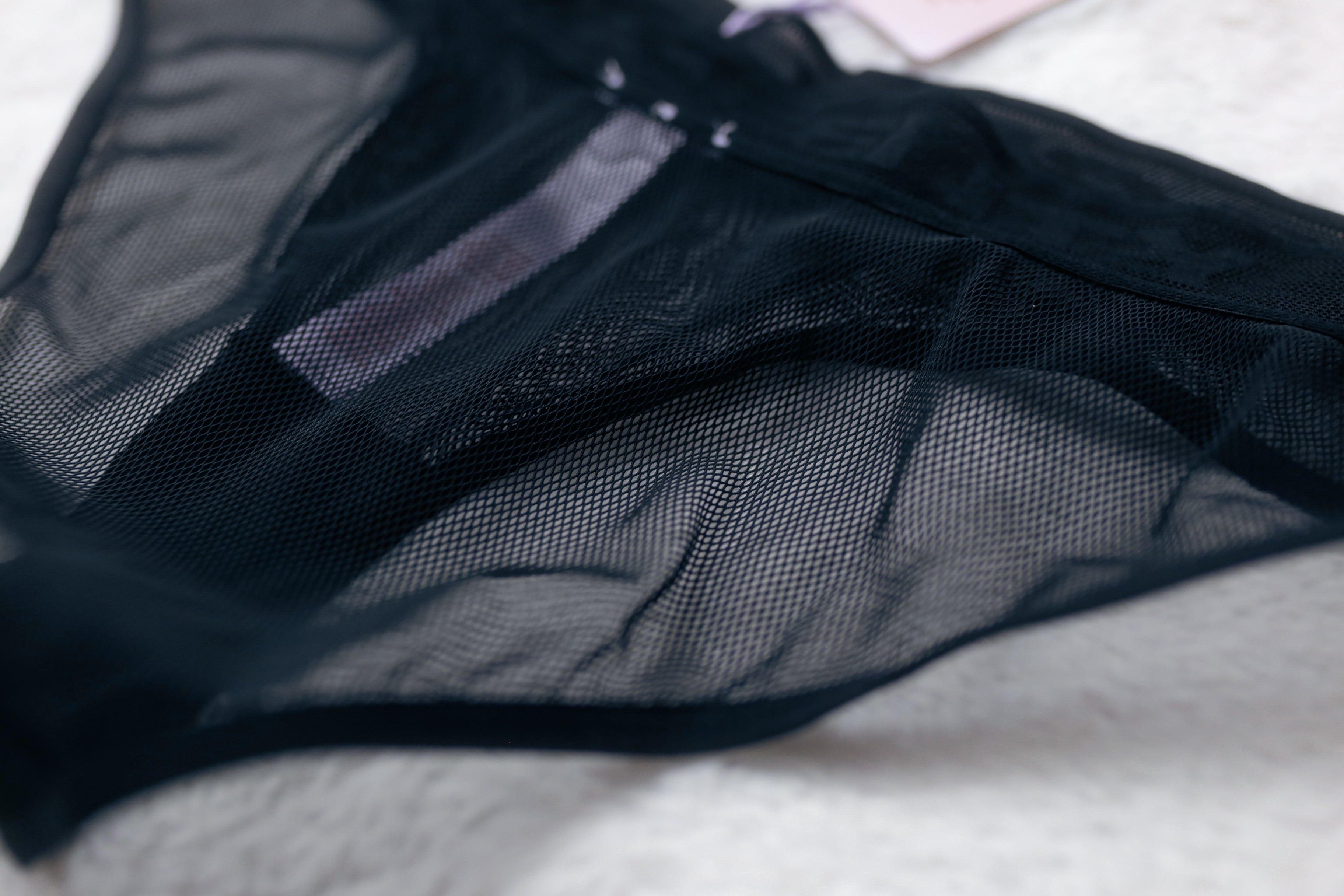 Savage X Fenty Sheer Mesh Bikini Panties Large Black NEW