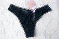 Savage X Fenty Sheer Polka Dot Brazilian Panties Medium Black NEW
