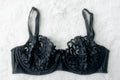 Victoria's Secret Vintage 34C Sheer Push-up without Padding Bra Black Lace