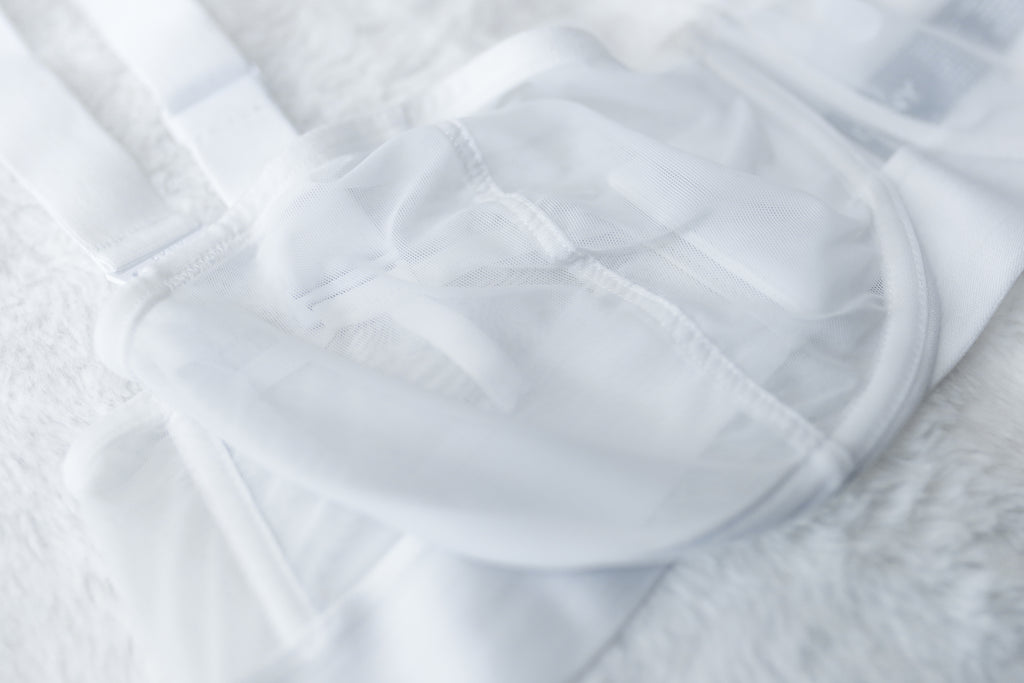 DKNY 36D Sheers Unlined Mesh Balconette Sheer Convertible Bra White NEW