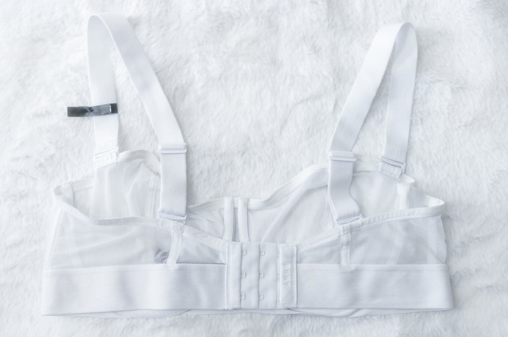 DKNY 36D Sheers Unlined Mesh Balconette Sheer Convertible Bra White NEW