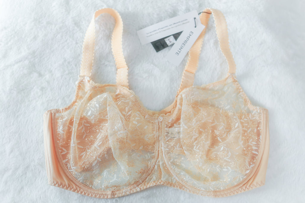 Empreinte 42F Sable Dore Aurore Unlined Emboidered Full Cup Coverage Bra NEW