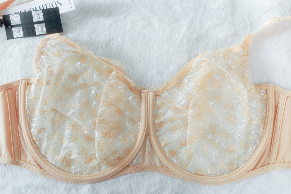 Empreinte 42F Sable Dore Aurore Unlined Emboidered Full Cup Coverage Bra NEW