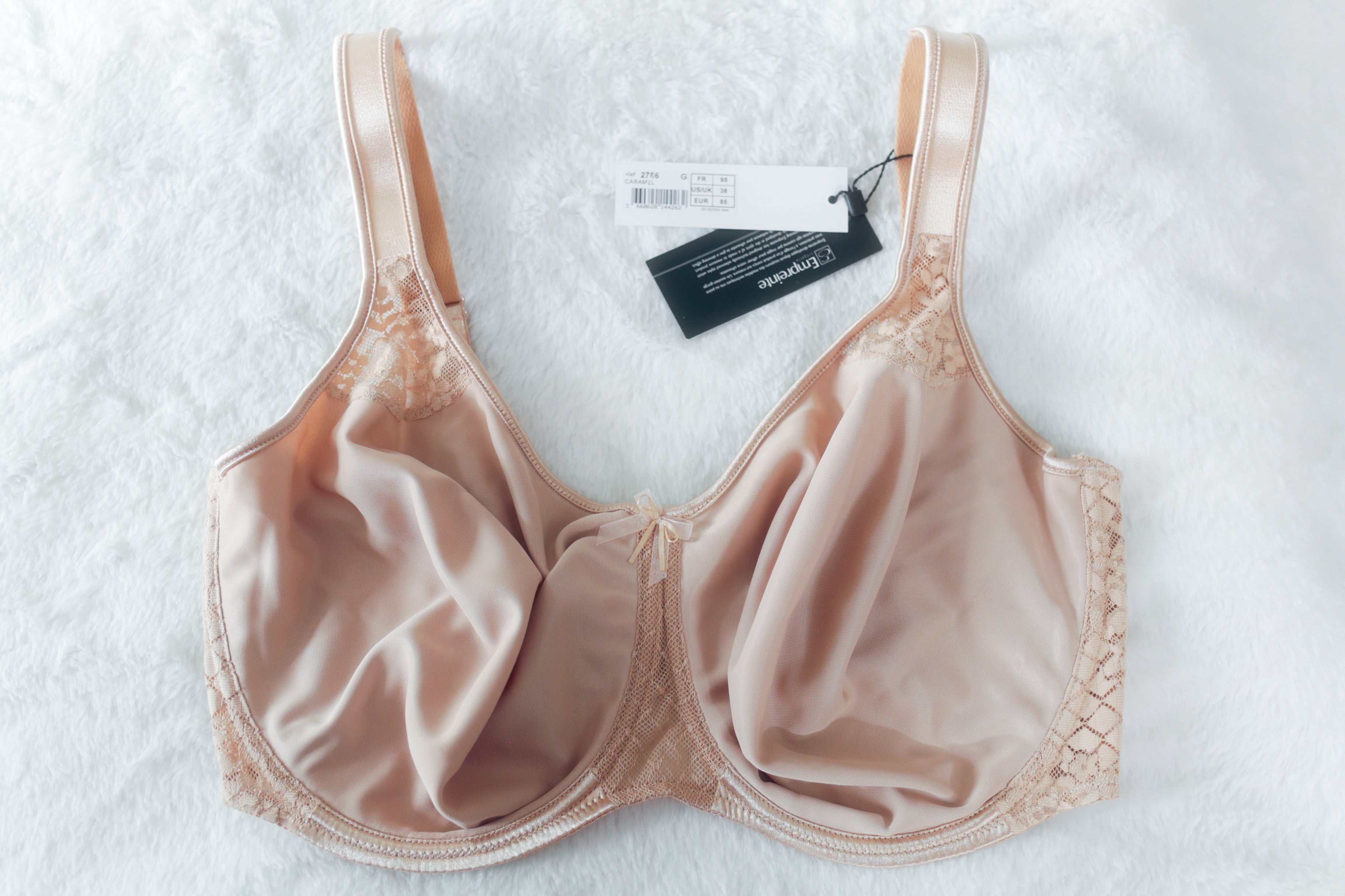 Empreinte 38G Melody Seamless Unlined Breathable Full Coverage Bra Beige NEW
