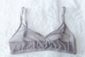 Blush The Mesh Sheer Unlined Wireless Lounge Bralette Gray Large