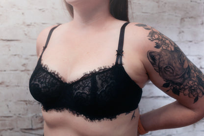 Victoria's Secret 36C Dream Angels Push-up without Padding Bra Black Lace NEW