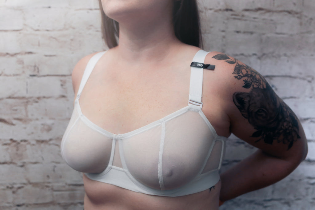 DKNY 36D Sheers Unlined Mesh Balconette Sheer Convertible Bra White NEW