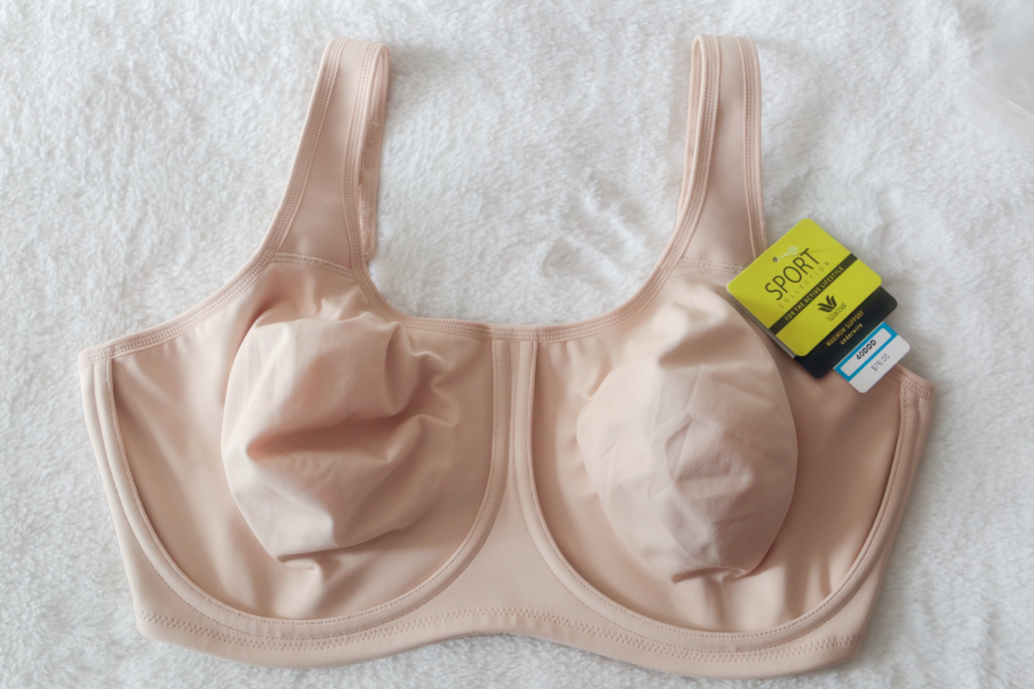 Wacoal US 40DDD UK 40E Simone Sport Underwire Sports Bra Beige 855170 NEW