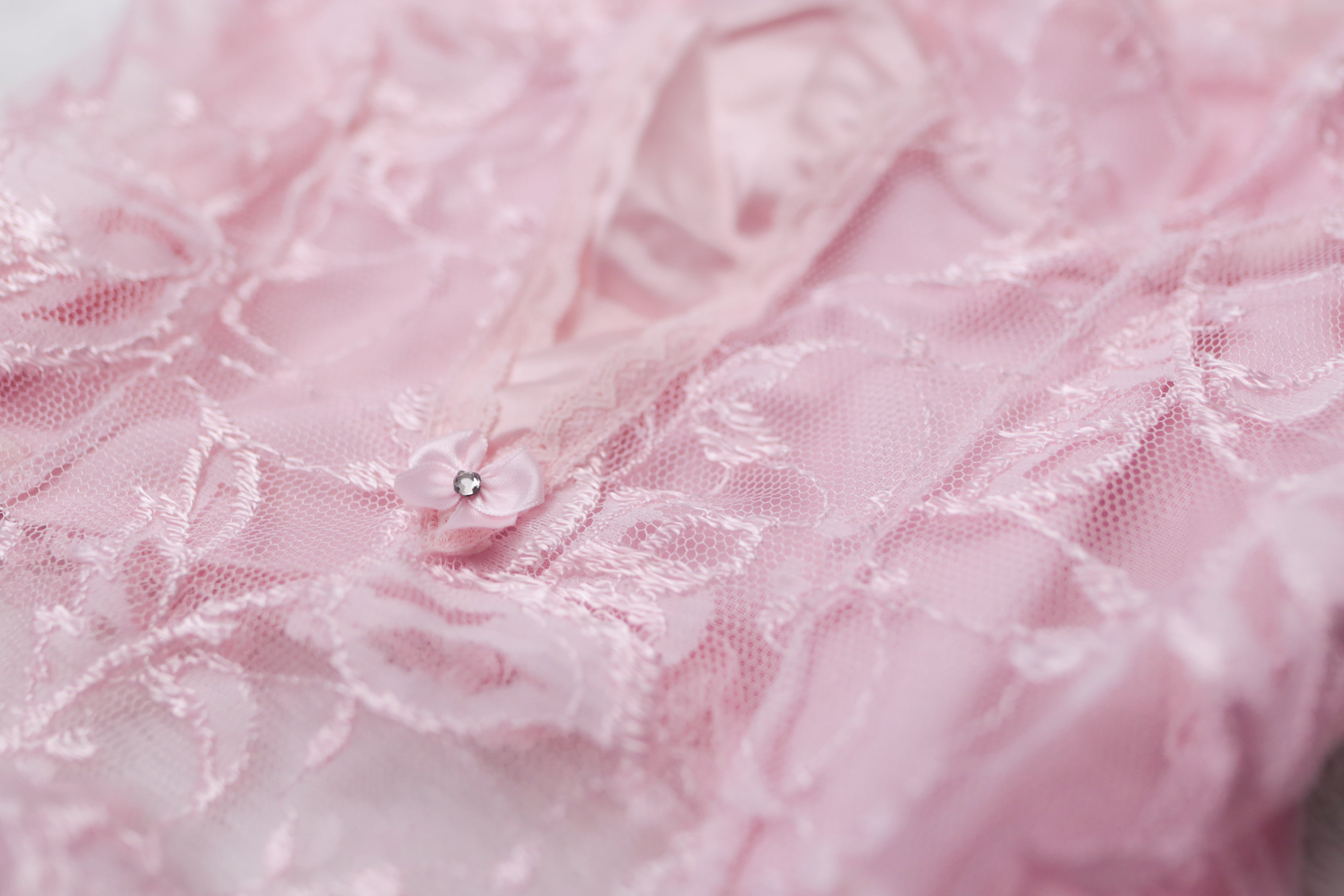 Faris Vintage Sheer Pink Victorian Garter Strap Chemise Babydoll Lingerie Medium