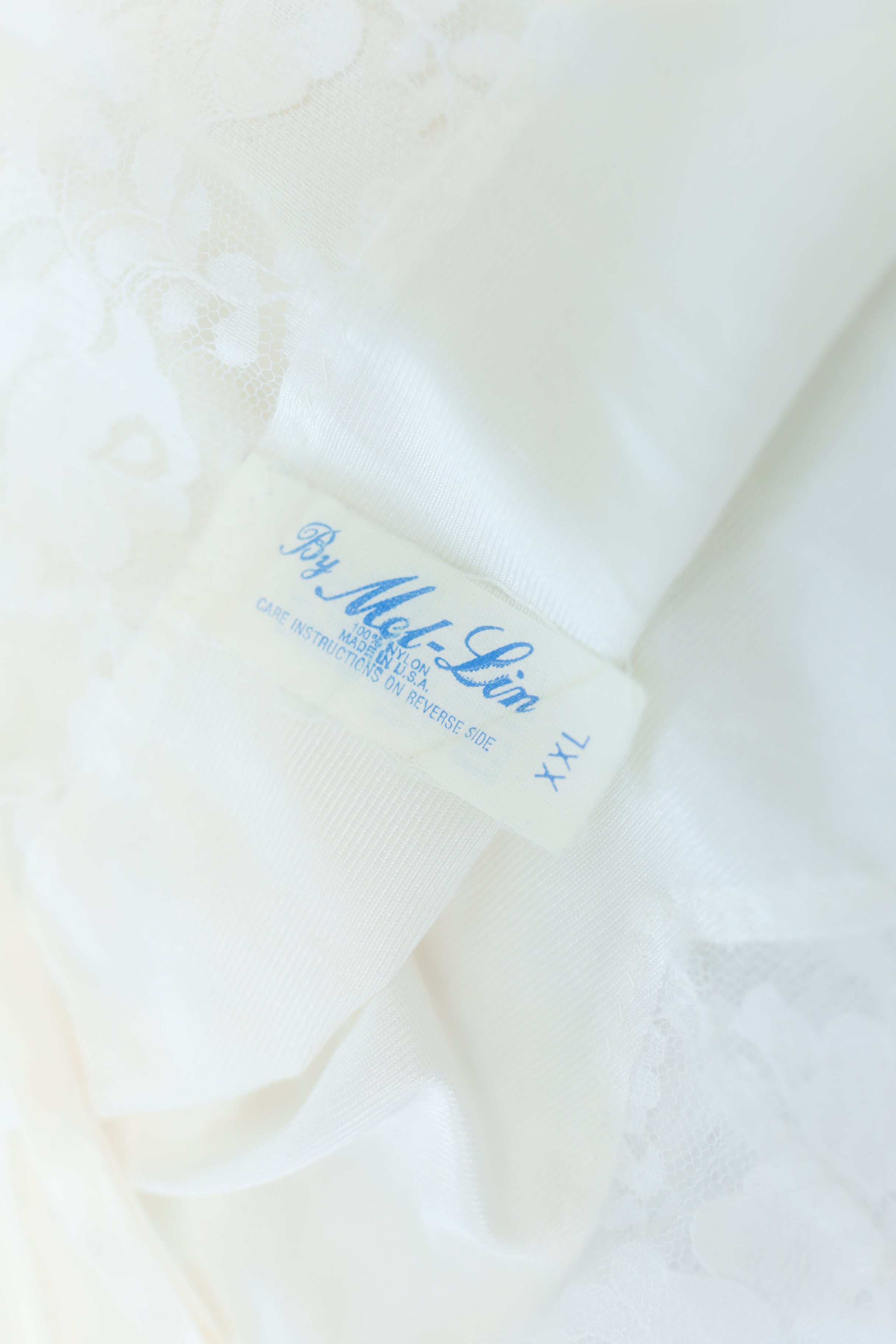 Mel-Lin Vintage Babydoll Slip USA-made Lingerie Ivory XXL