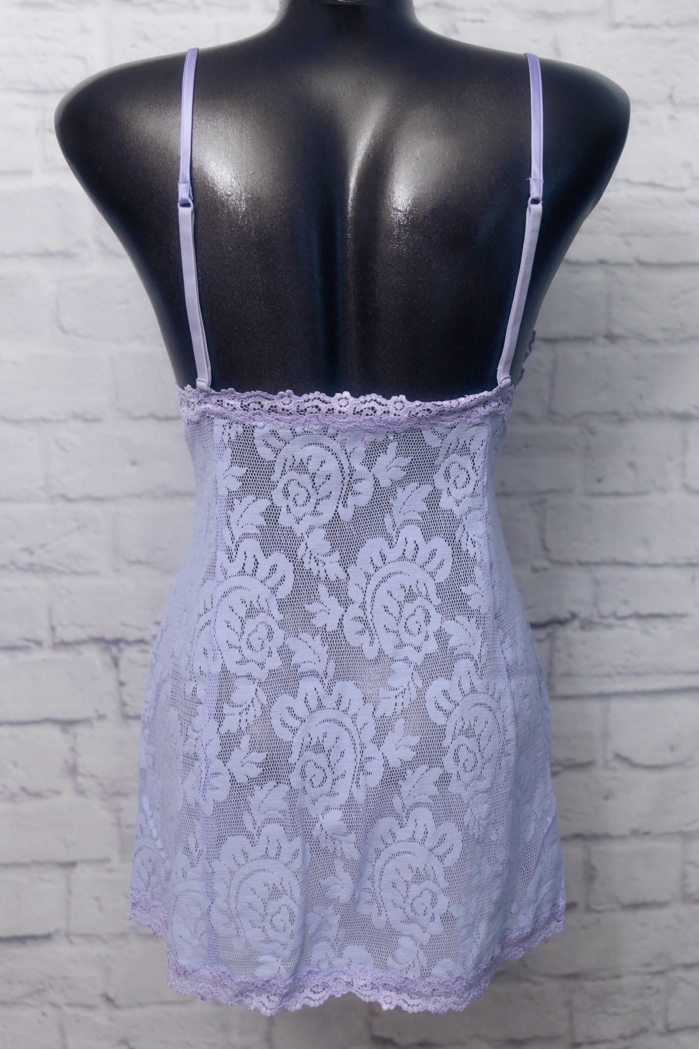 Victoria's Secret Vintage Sheer Chemise Cami Lingerie Medium Light Purple Lace
