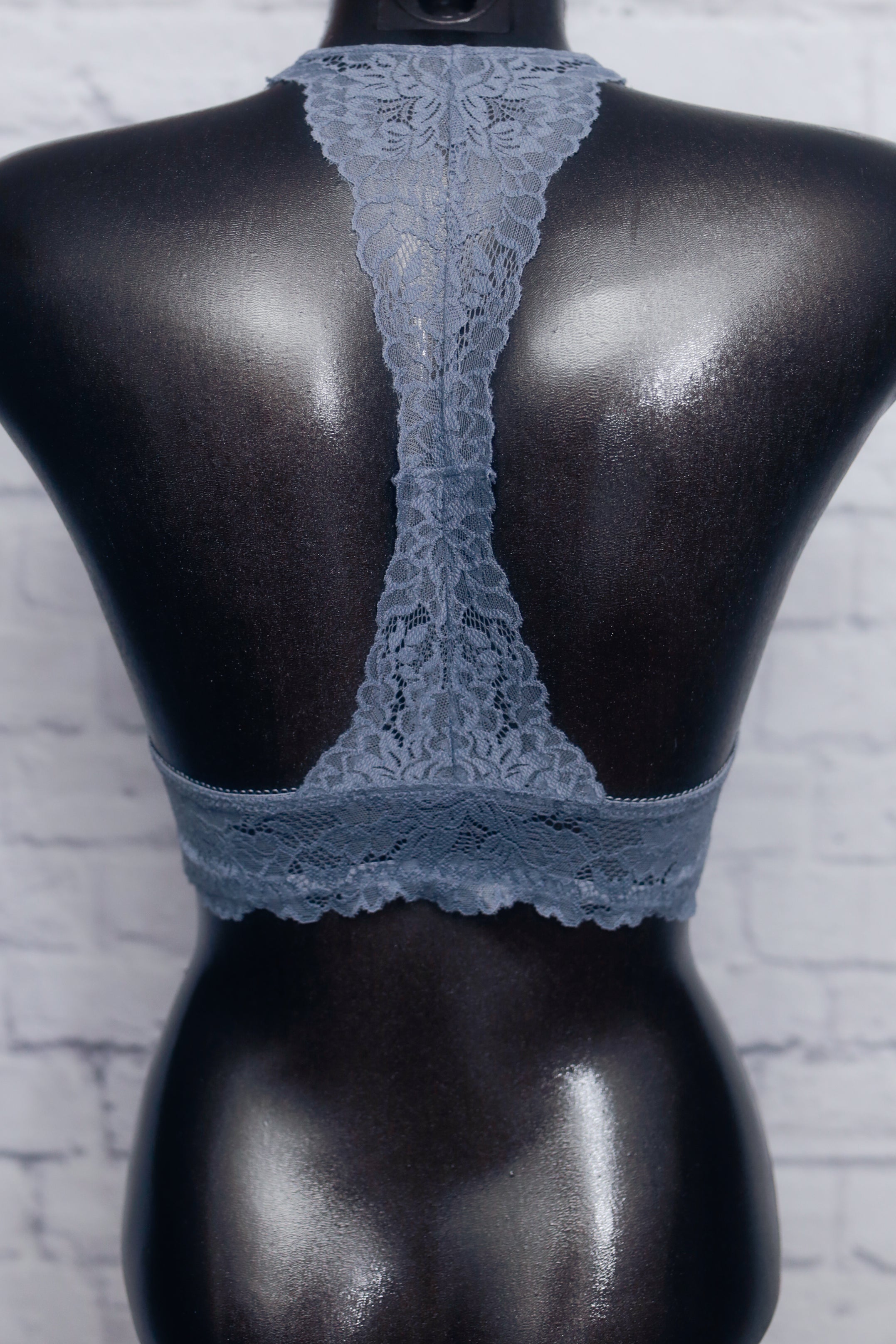 Maidenform Lined Lace Wireless Bralette Bra Small AA-C Cup Blue