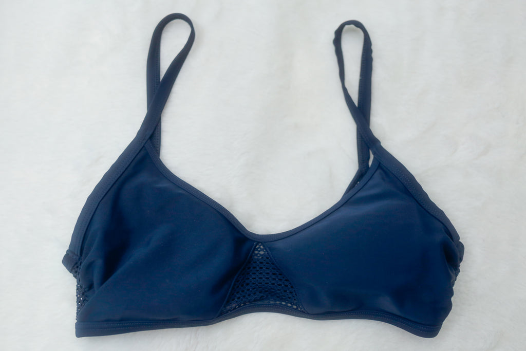 Aerie Scoop Padded Mesh Bralette Small Dark Blue