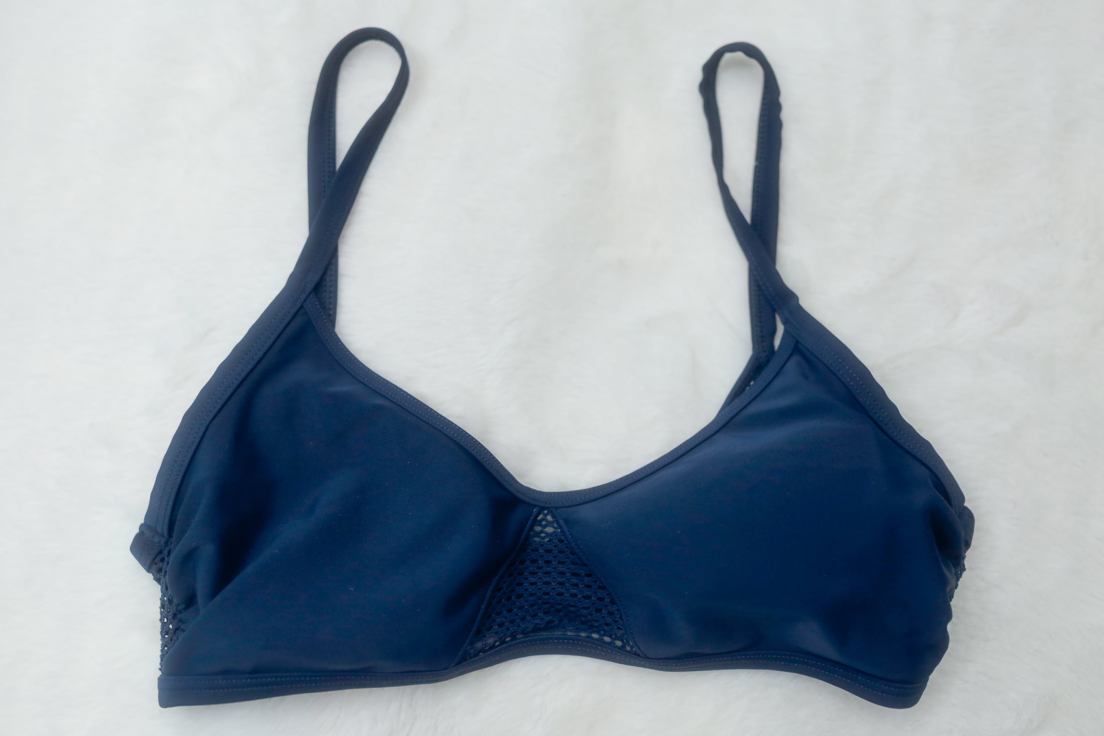 Aerie Scoop Padded Mesh Bralette Small Dark Blue