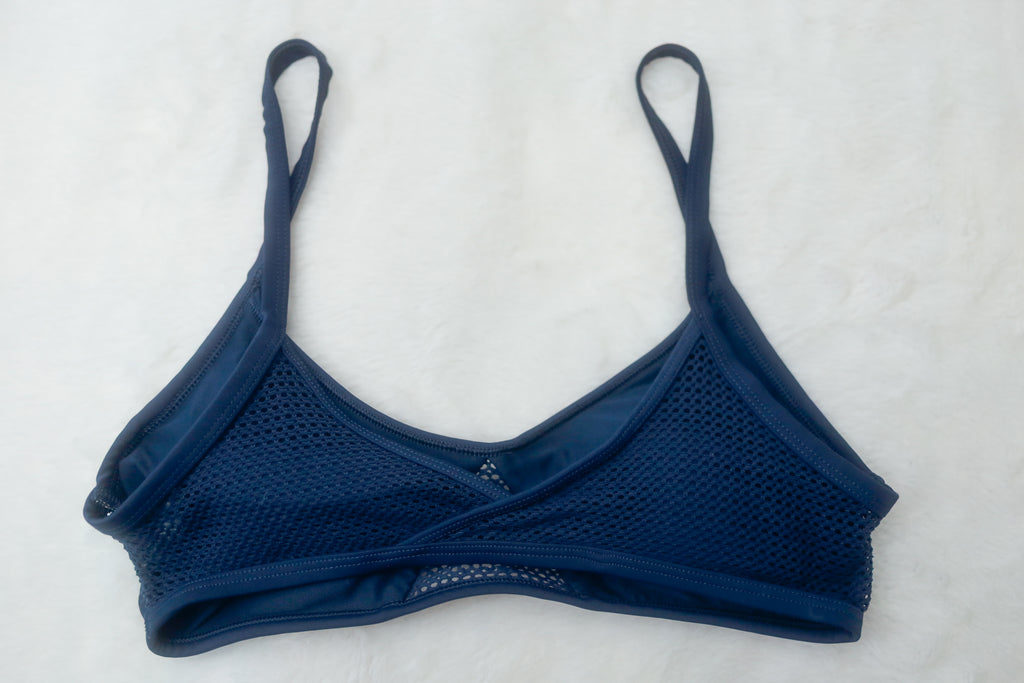 Aerie Scoop Padded Mesh Bralette Small Dark Blue