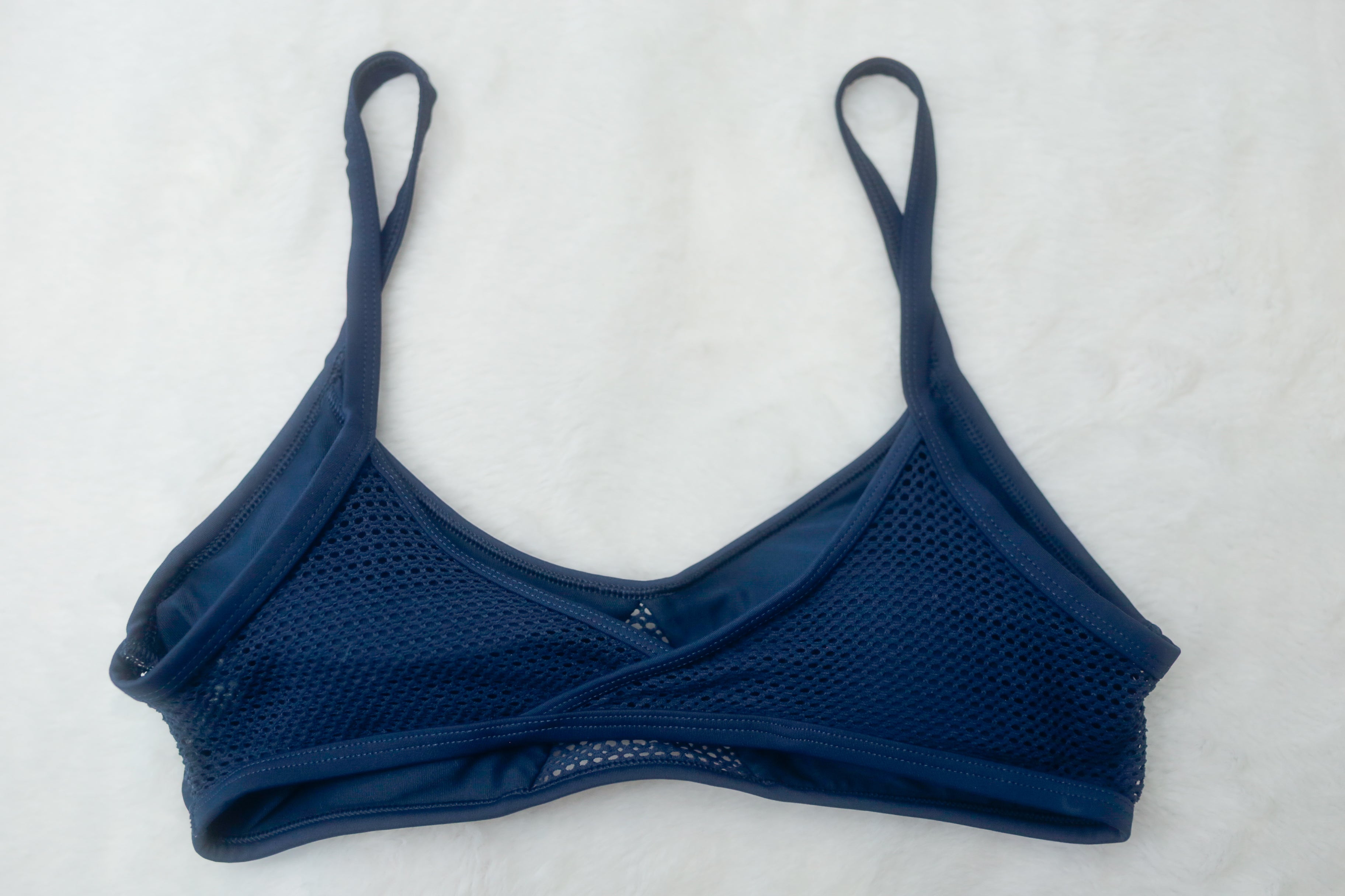 Aerie Scoop Padded Mesh Bralette Small Dark Blue