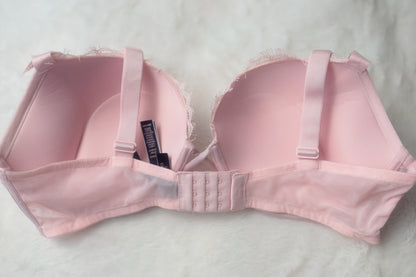 Victoria's Secret 38D Bombshell Push-up Shine Strap Bra Pink Lace NEW