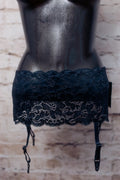 Seduction by Fredericks of Hollywood Waist Garter Suspender L / XL Black Lace NEW