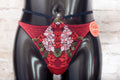 Splendies Embroidered Floral Thong Bikini Panties Large NEW