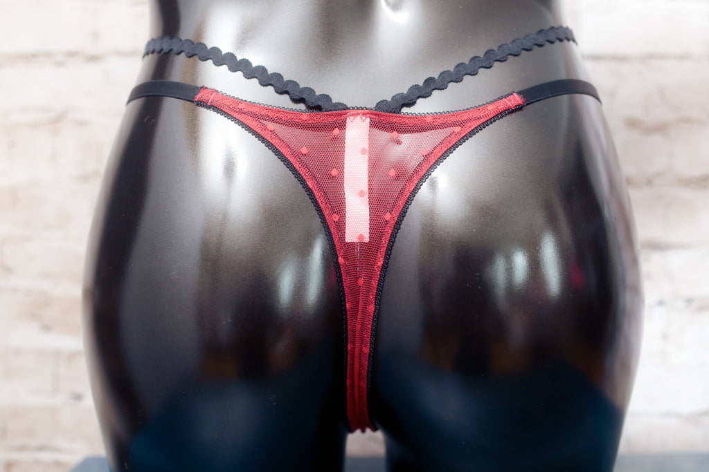 Splendies Embroidered Floral Thong Bikini Panties Large NEW