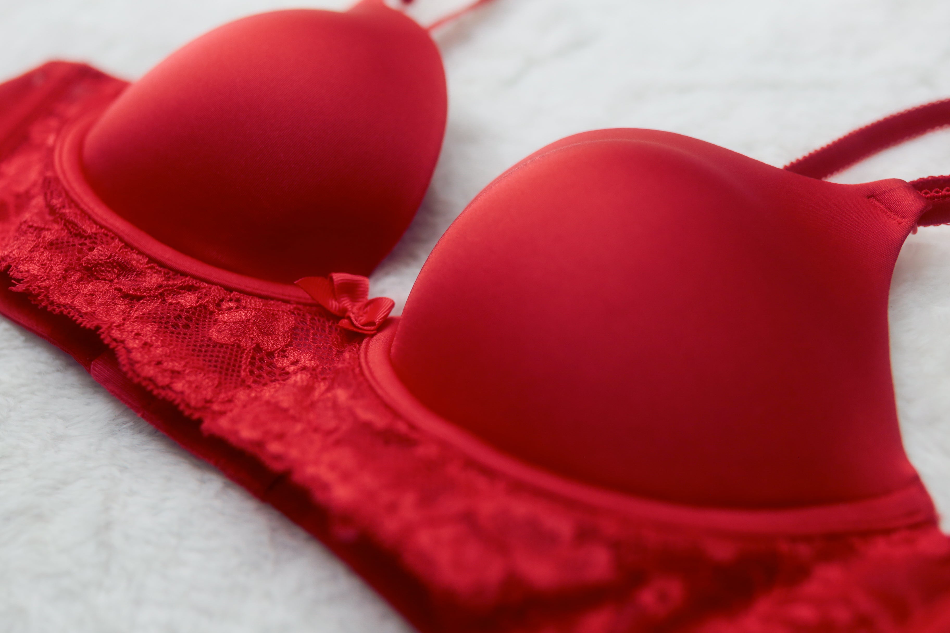 Vassarette 34A Retro Demi Push-up Longline Bra Red Satin Lace