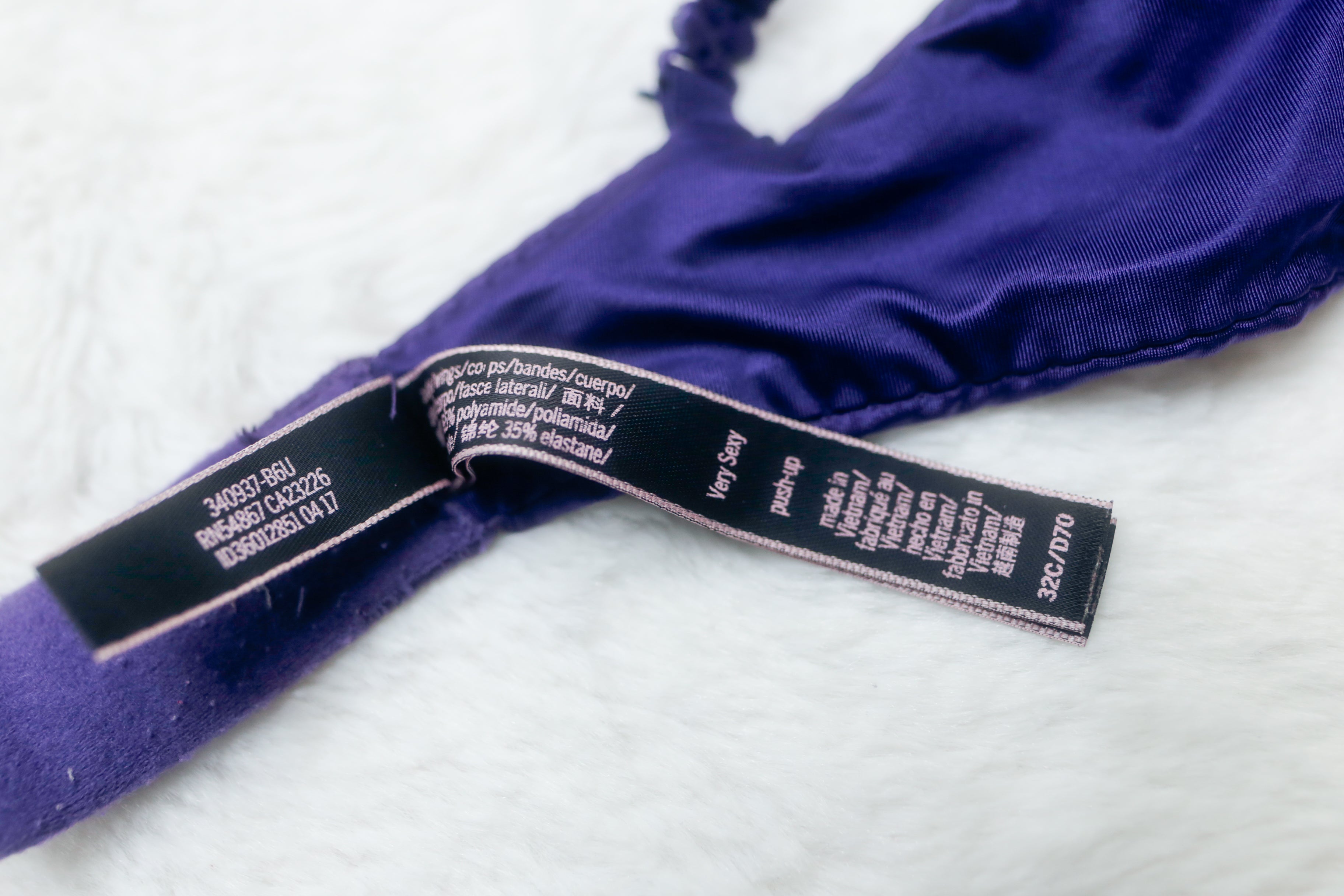Victoria's Secret 32C Very Sexy Push-up Bra Purple Satin