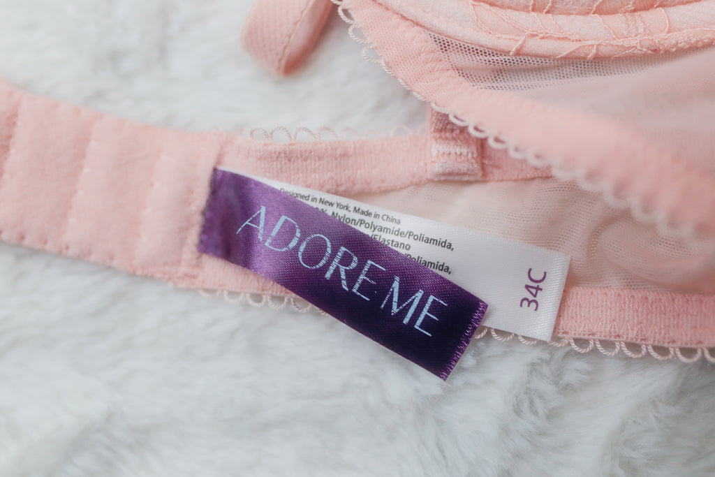 Adore Me 34C Enna Contour Lace-up Corset Cup Balconette Underwire Pink Lace