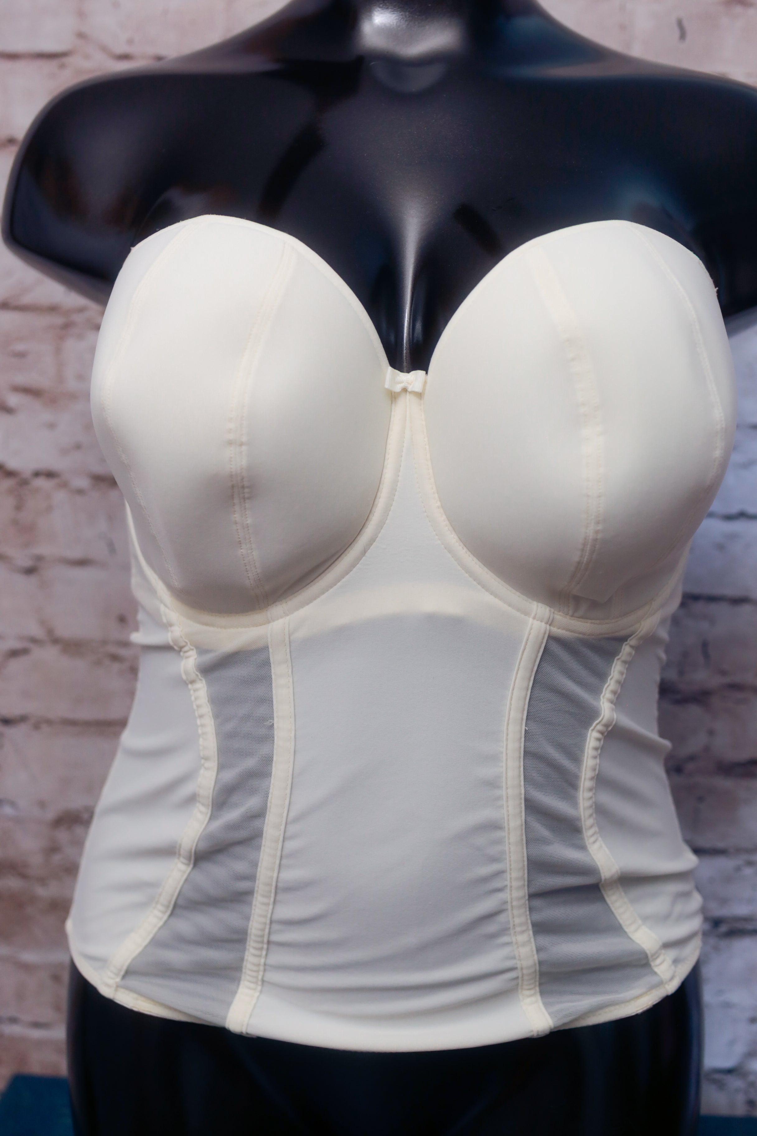 Curvy Kate 38J UK 38GG Luxe Basque Strapless Corset Bustier Bra Cream