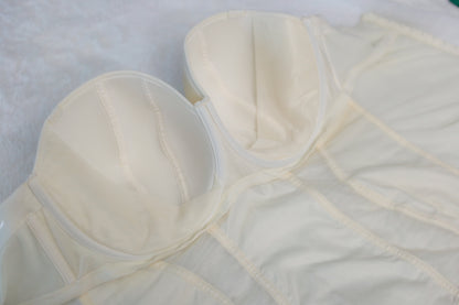 Curvy Kate 38J UK 38GG Luxe Basque Strapless Corset Bustier Bra Cream