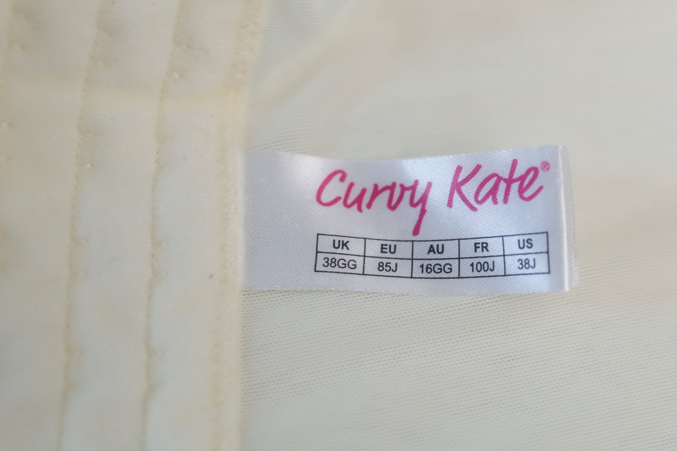 Curvy Kate 38J UK 38GG Luxe Basque Strapless Corset Bustier Bra Cream