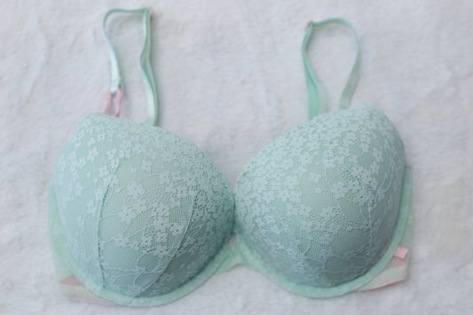 Victoria's Secret 34DD Push-up Bra Mint Lace
