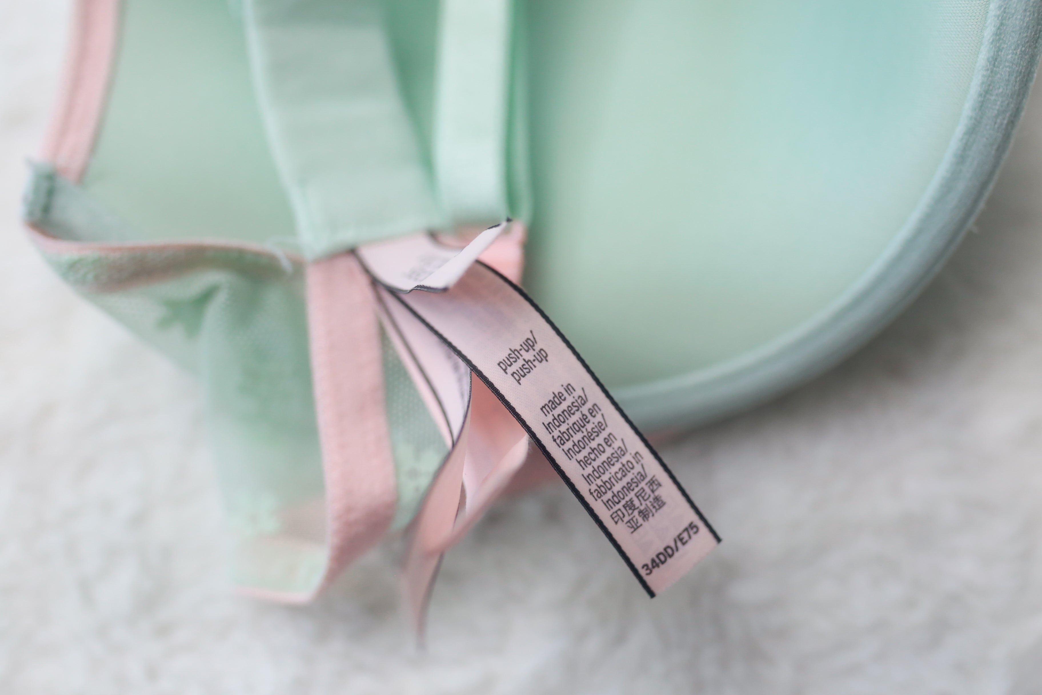 Victoria's Secret 34DD Push-up Bra Mint Lace