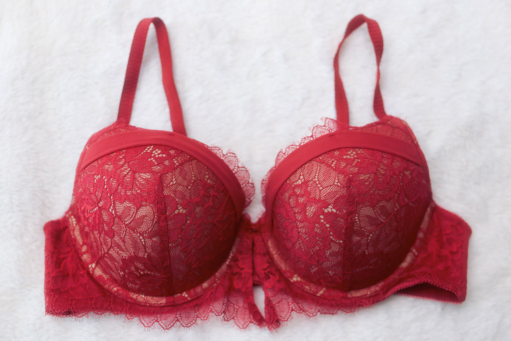 Soma 36B Breathtaking Push-up Allover Lace Underwire Bra Red