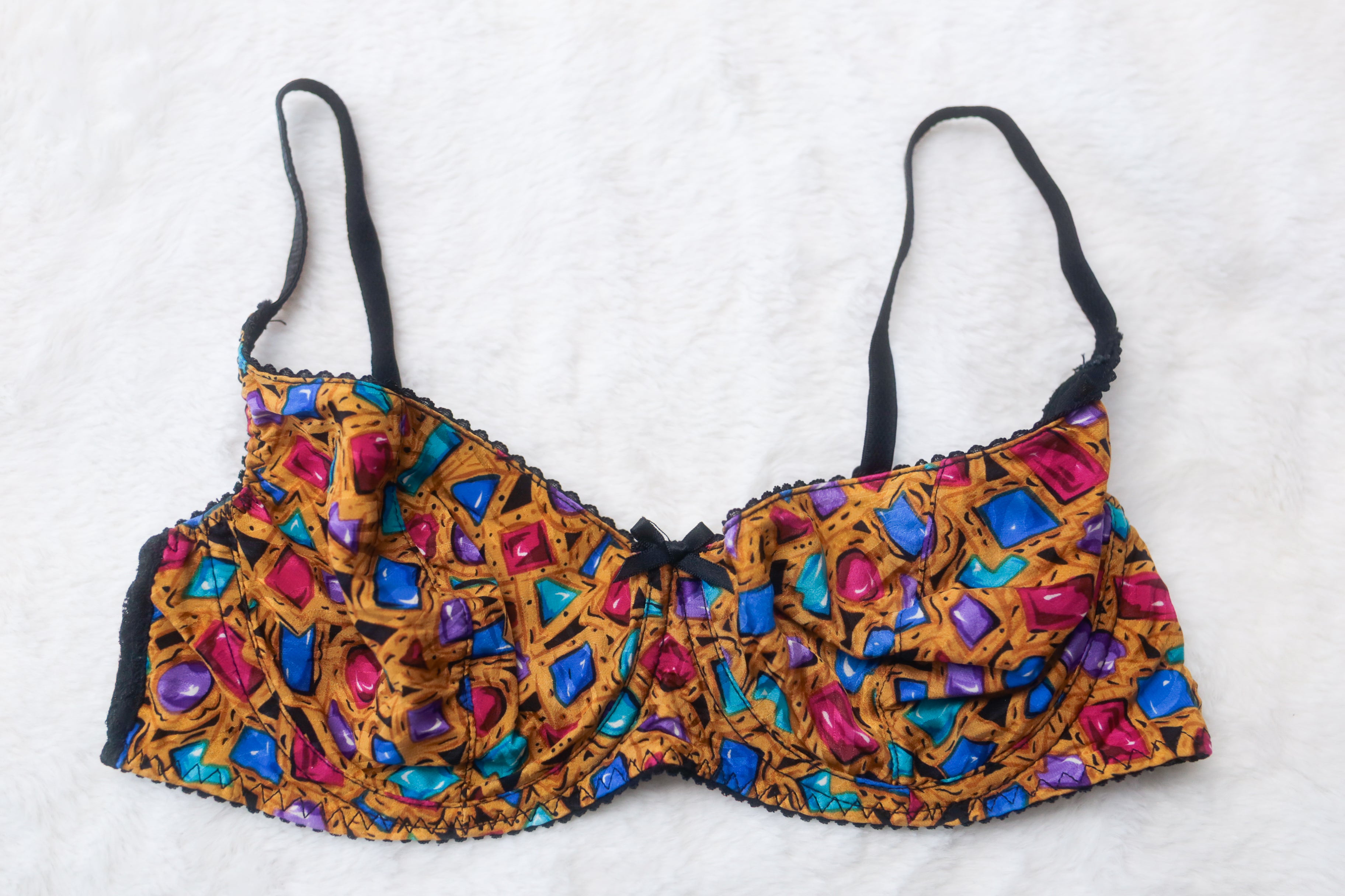 Adrianna Papell 36C Vintage Silk Balconette Unpadded Bra