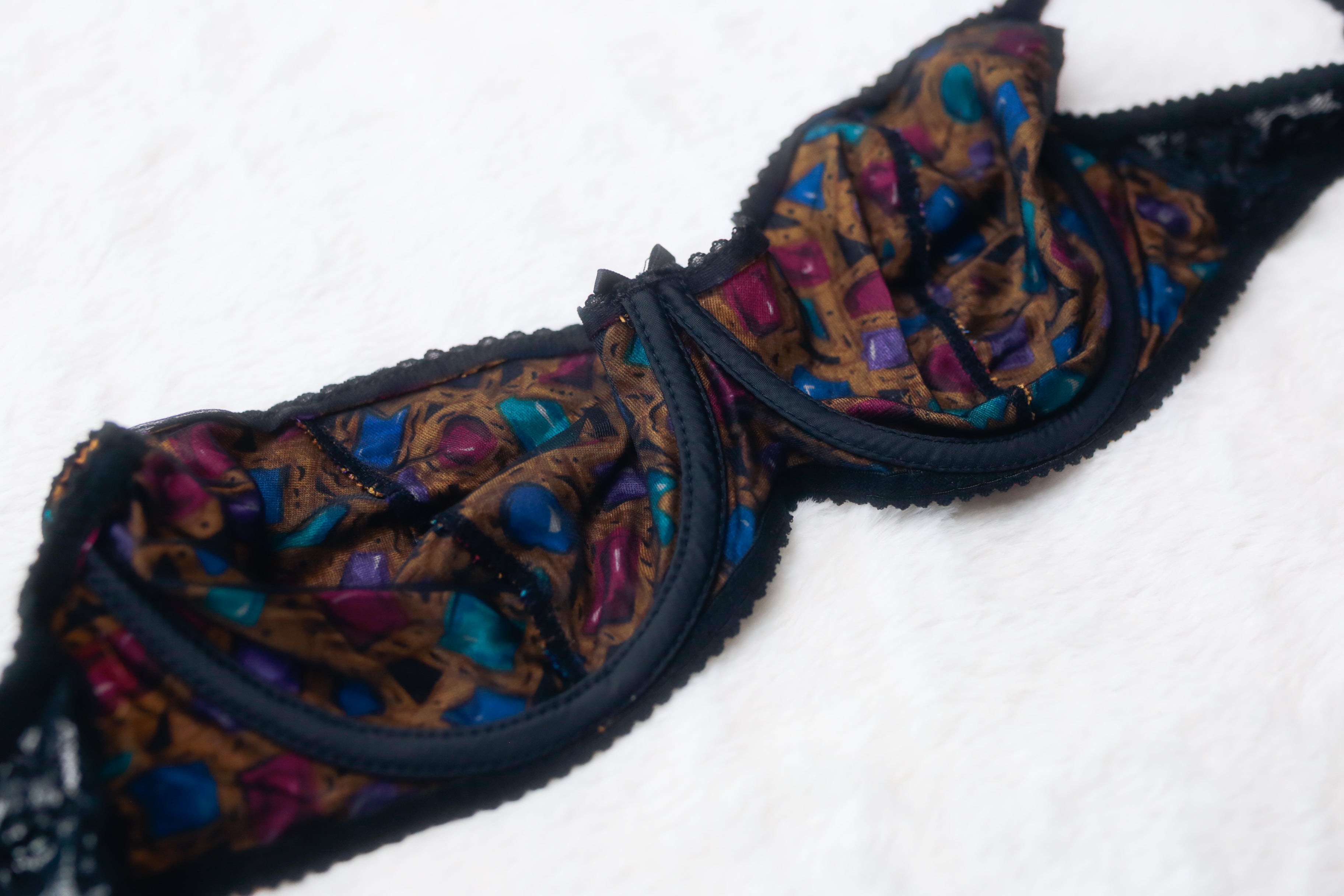 Adrianna Papell 36C Vintage Silk Balconette Unpadded Bra