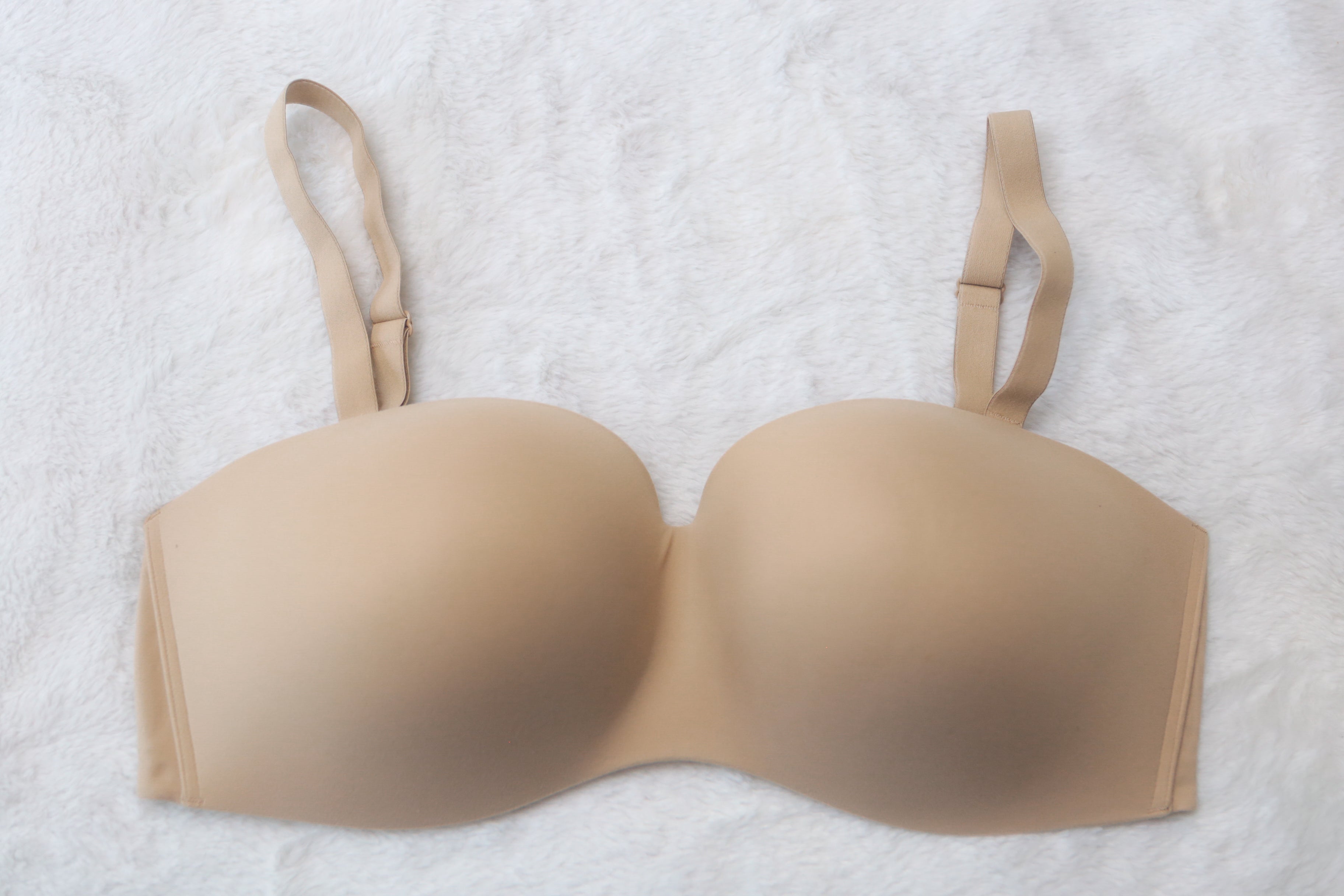 Soma 40D Enbliss Stay Put Strapless Convertible Wireless T-shirt Bra Beige