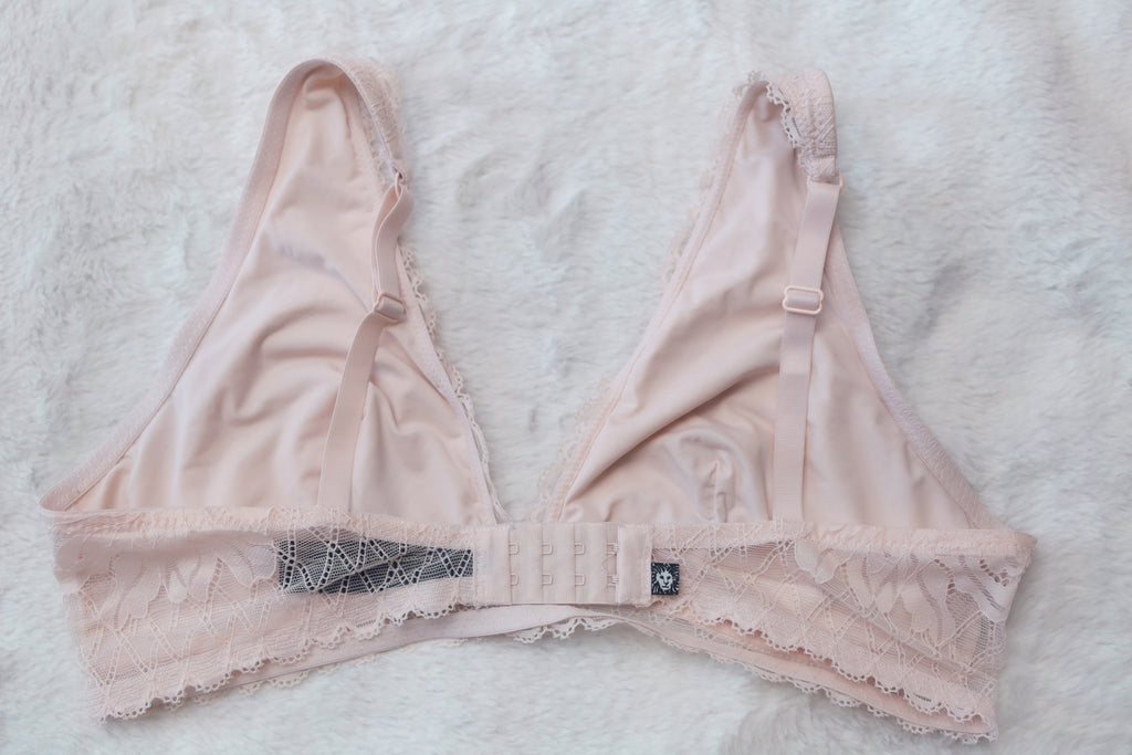 Anne Klein Pink Lace Lightly Lined Bralette Large