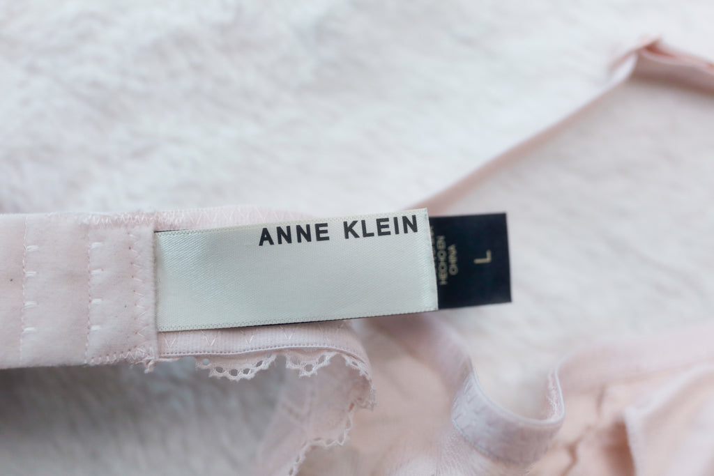 Anne Klein Pink Lace Lightly Lined Bralette Large