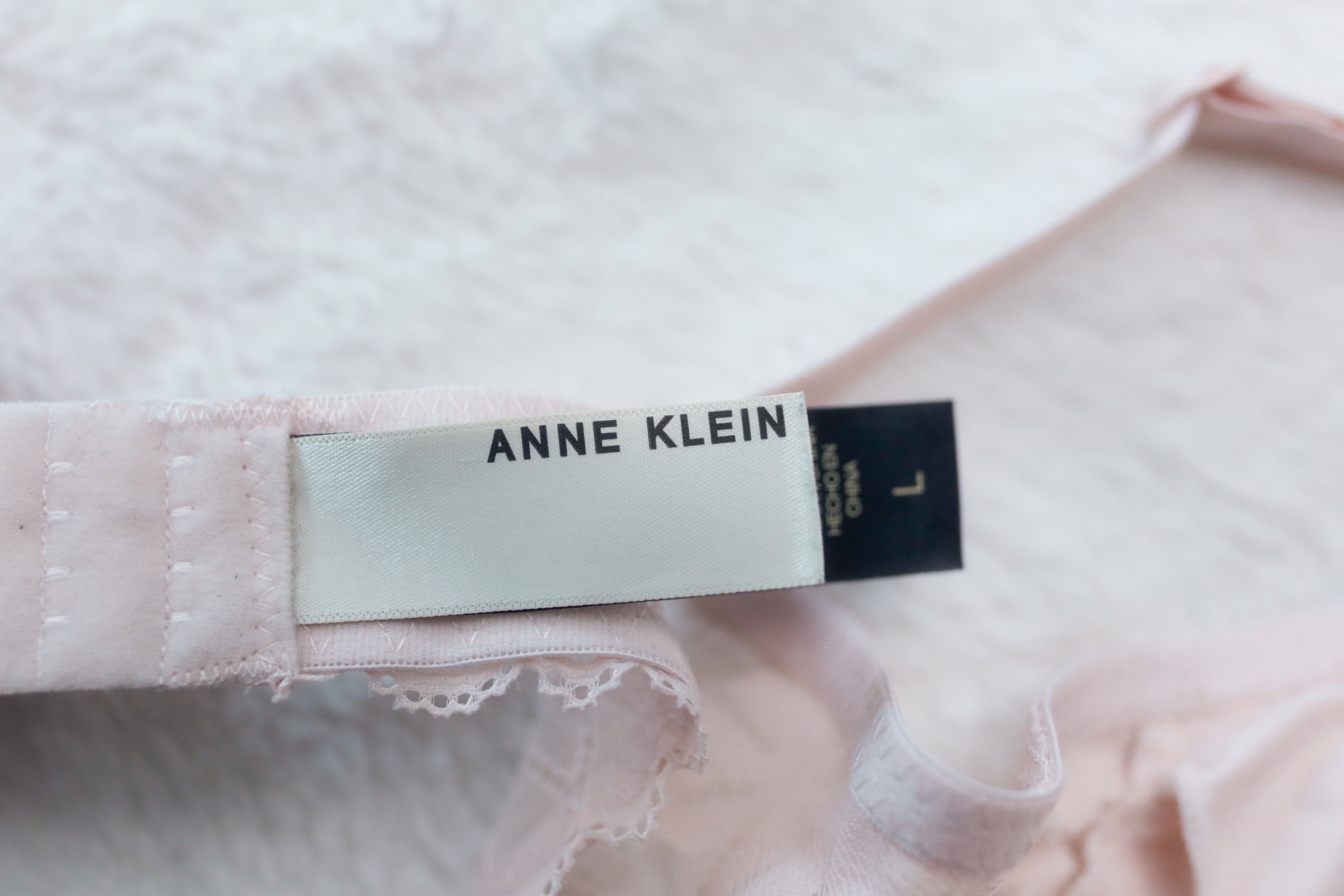 Anne Klein Pink Lace Lightly Lined Bralette Large